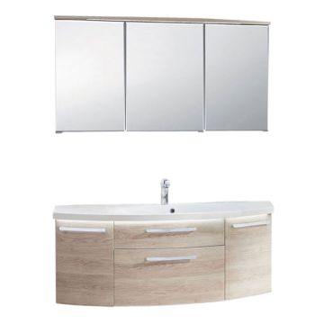 Puris Vuelta Badmöbel Set 1 - 121 cm, Spiegelschrank Serie A, B oder C