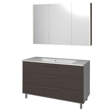 Puris Quada Badmöbel Set 3-3 -102 cm, Spiegelschrank seitliche Beleuchtung