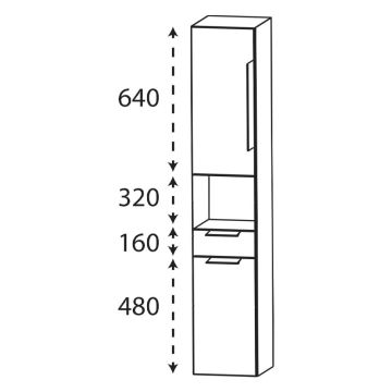Puris Modern Life Hochschrank 30 cm Skizze