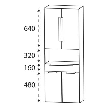 Puris Modern Life Hochschrank 60 cm Skizze