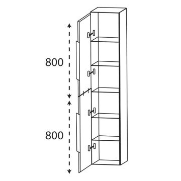 Puris Modern Life Hochschrank 30 cm Skizze