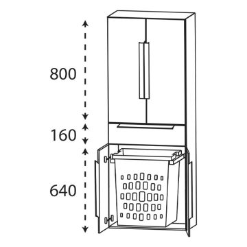 Puris Modern Life Hochschrank 60 cm Skizze