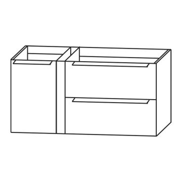 Puris Modern Life Waschtischunterschrank - 96 cm Skizze links