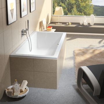 Riho Rechteck-Badewanne Lusso - Acryl - 190 x 80 cm, Farbe: Weiß