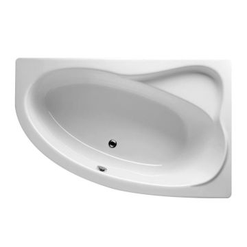 Riho Raumspar-Badewanne Aryl Links - Acryl - 153,5 x 100,5 cm, Weiß