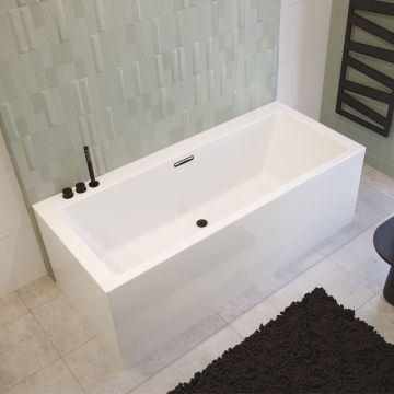 Riho Badewannen Rechteck-Badewanne Rethink Cubic Wall - Acryl - 180 x 80 cm