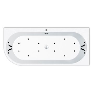 Repabad Livorno 180 x 80 cm, oval F links, mit Aqua-Comfort