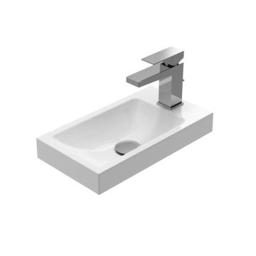 Treos Mineralguss Hand Waschbecken mit Hahnloch