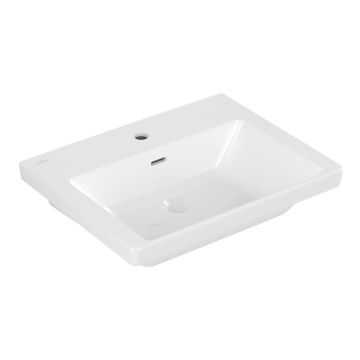Villeroy und Boch Subway 3.0 Wandwaschtisch - 60 cm, mit Hahnloch, mit Überlauf,