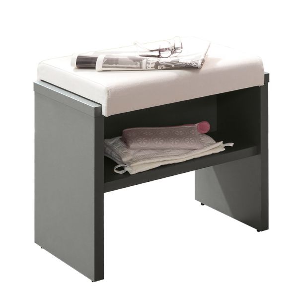 Badea Sitzbank 80 cm, abnehmbares Sitzkissen, Ablagefach