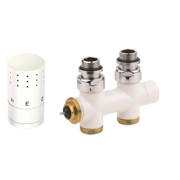 Corpotherma Anschlussarmaturen Design-Ventilarmatur Durchgangsform weiß