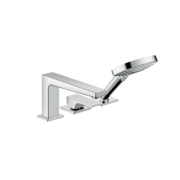 Hansgrohe 3-Loch Einhebel-Wannenrandmischer-Metropol, chrom