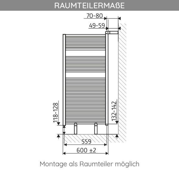 HSK Line Montagesets Raumteiler für Badheizkörper Line