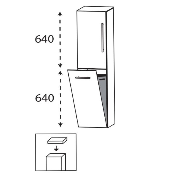 Laguna Ergänzungsschrank Mittelschrank - 40 cm Skizze