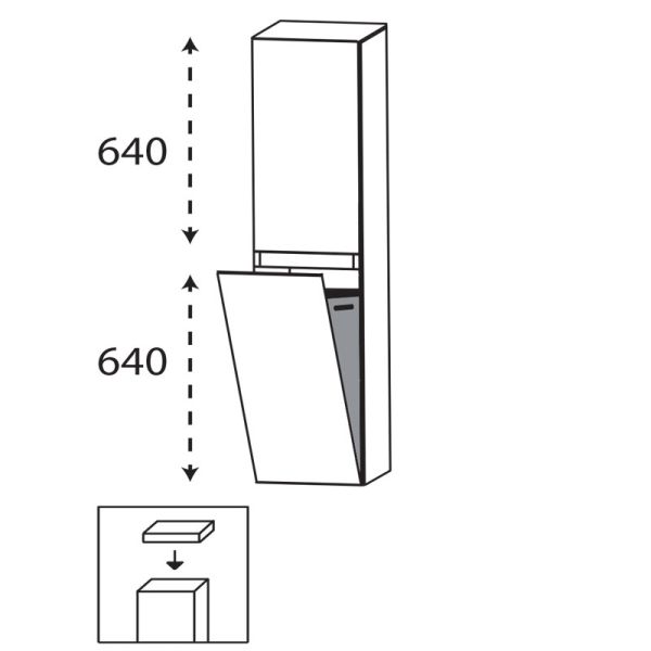 Laguna Ergänzungsschrank Mittelschrank - 40 cm Skizze