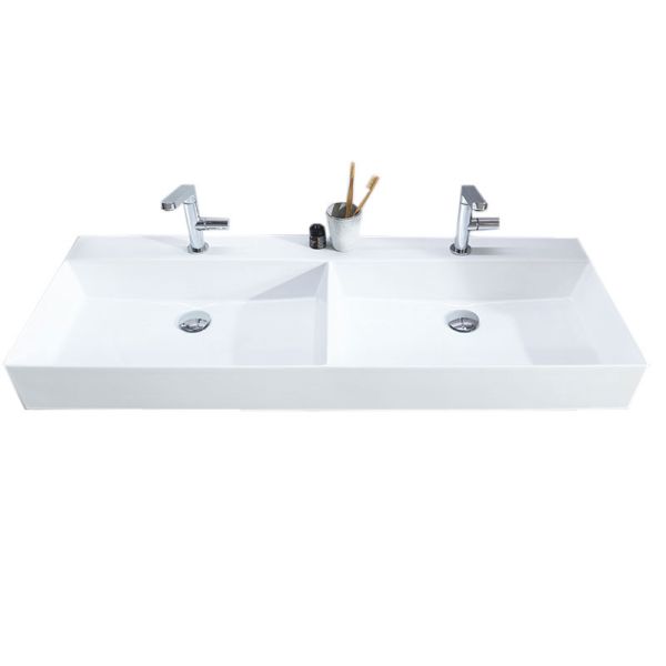 Laguna Platino 2.0 Aufsatzwaschtisch / Keramik Squared - Doppelwaschtisch 122 cm