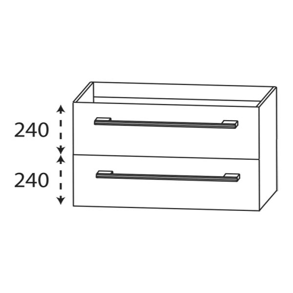 Laguna Reflex Waschtischunterschrank - 140 cm Skizze