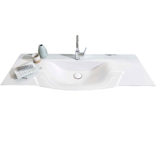 Laguna modern classic Möbelwaschtisch - 131,2 cm, STONEPLUS weiß