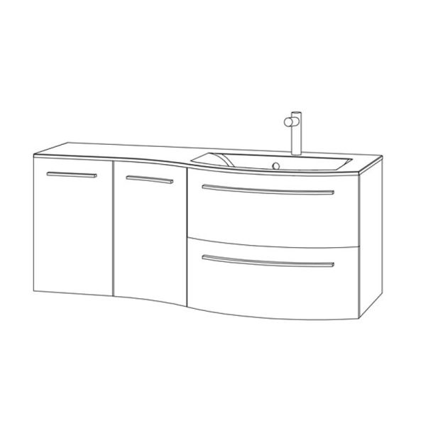Marlin Bad 3280 Waschtisch mit Unterschrank - 120,4 cm Skizze
