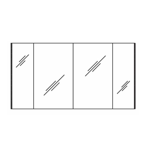 Pelipal PCON Spiegelschrank 132 cm Skizze