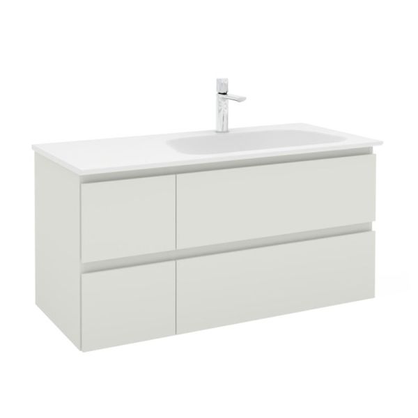 Pelipal PCON Mineralmarmor-Waschtisch mit Unterschrank 107 cm