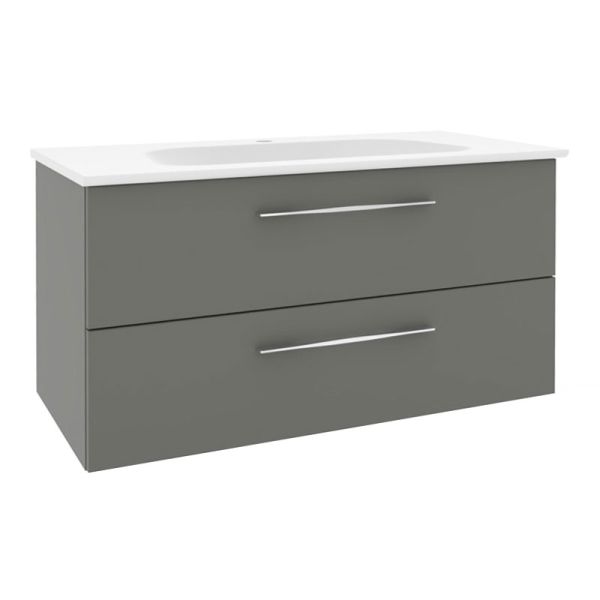 Pelipal PCON Mineralmarmor-Waschtisch mit Unterschrank 92 cm