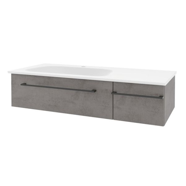 Pelipal PCON Mineralmarmor-Waschtisch mit Unterschrank 107 cm