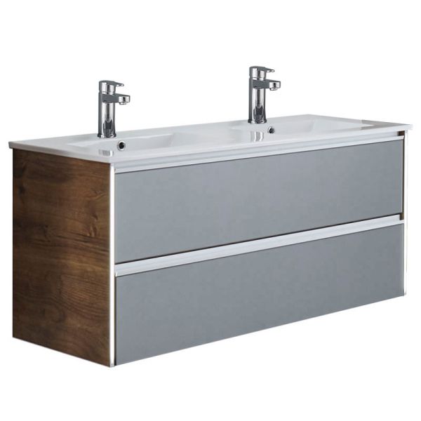 Pelipal Serie 6040 Doppelwaschtisch mit Unterschrank 121 cm