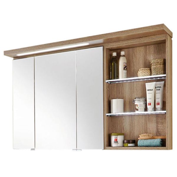 Puris Swing Spiegelschrank mit 3 Doppelspiegeltüren 140 cm