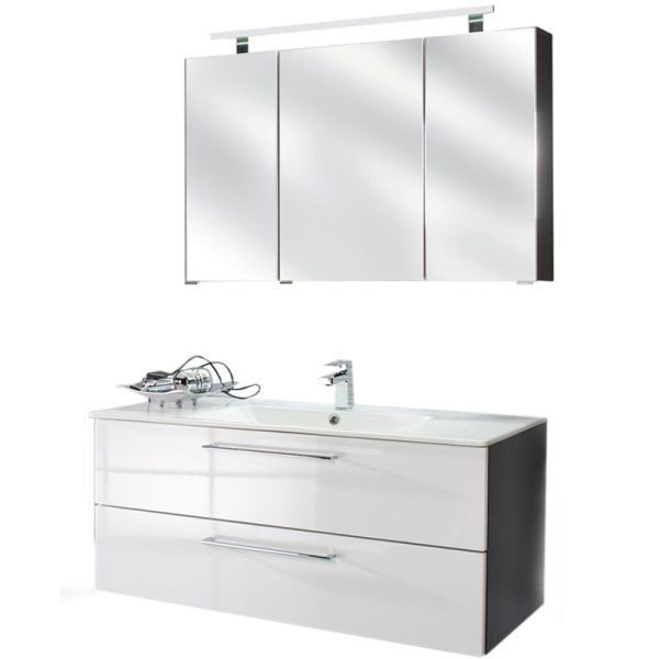 Puris Fresh Badmöbel Set 15, 120 cm Spiegelschrank Serie A