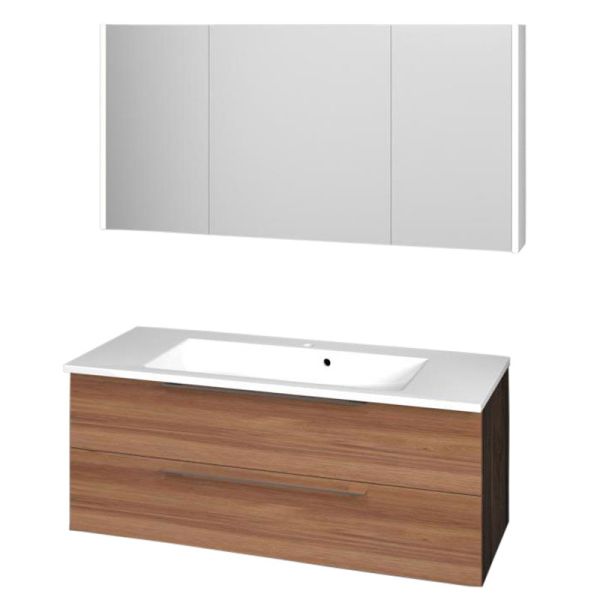 Puris Fresh Badmöbel Set 27 120 cm mit Spiegelschrank Serie C