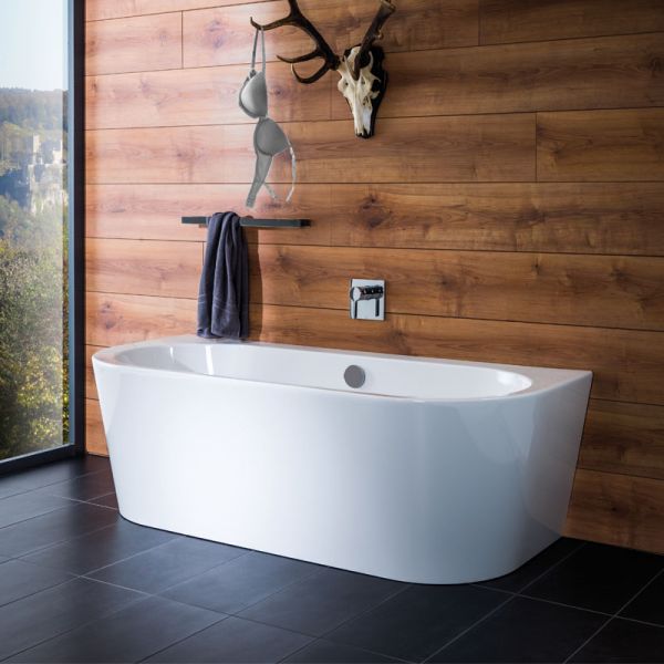 Repabad Livorno Freistehende Badewanne - 165 oval F Wand - Acryl Ambiente