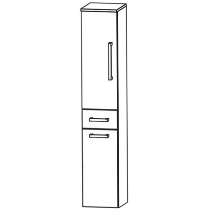 b collection b bright Hochschrank 30 cm mit Wäschekippe Skizze