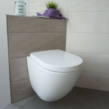 badshop.de Premium Design WC-Set - Tiefspüler, spülrandlos, weiß Ambiente
