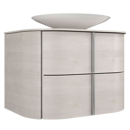Burgbad Lavo 2.0 Waschtisch mit Unterschrank - 71 cm, Mineralguss-Aufsatzbecken