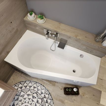 Riho Badewannen Raumspar-Badewanne Delta Rechts - Acryl - 160 x 80 cm Ambiente