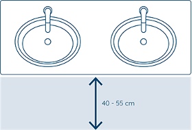 Bewegungsfläche: mindestens 150 × 55 cm vor dem Möbel.